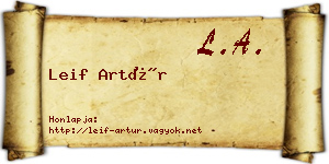Leif Artúr névjegykártya